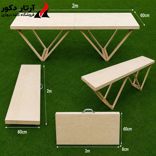 میز چوبی نصب کاغذدیواری عرض 60 سانتیمتر