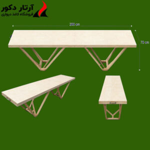 میز چوبی نصب کاغذ دیواری عرض 70 سانتیمتر